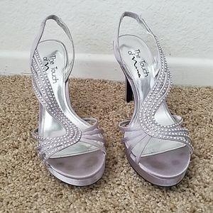 The Touch of Nina silver sandal heel